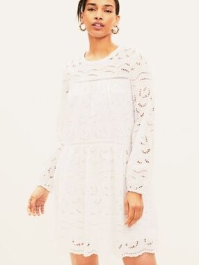 LOFT White Eyelet Mini Dress